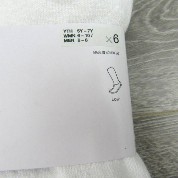 Nike Everyday Cushioned White Low Socks (6 Pack) Women's 6-10 / Youth 5Y-7Y NEW - Picture 4 of 7